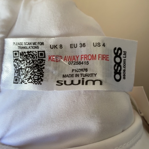 ASOS One Piece Embroidered Tassel Swim Suit Size 4 NWT - Picture 10 of 10